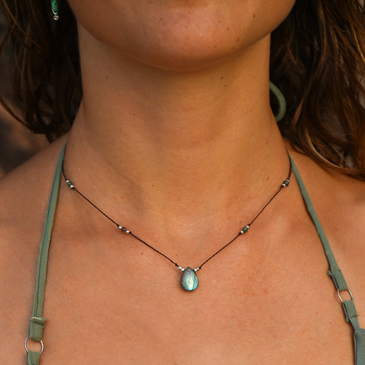 Kette "Silvana" mit Labradorit und indischem Achat
