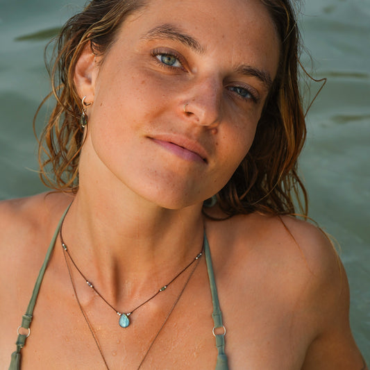 Kette "Silvana" mit Labradorit und indischem Achat