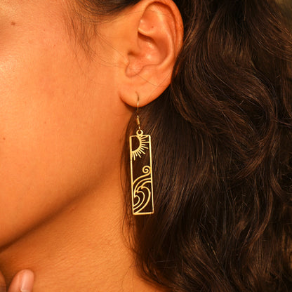 Ohrringe "Malyn" mit Sonne und Welle