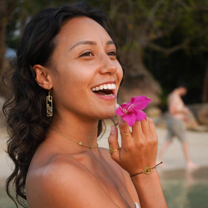 “Samira” bracelet with mandala and tiger's eye