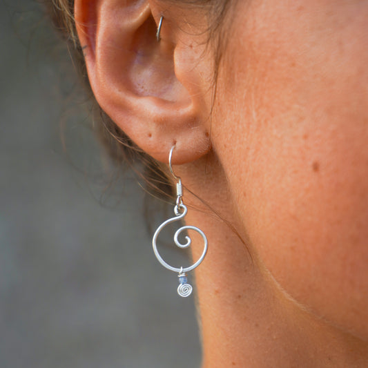 Ohrringe "Oleana" mit Aventurin und Spirale