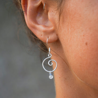 Ohrringe "Oleana" mit Aventurin und Spirale