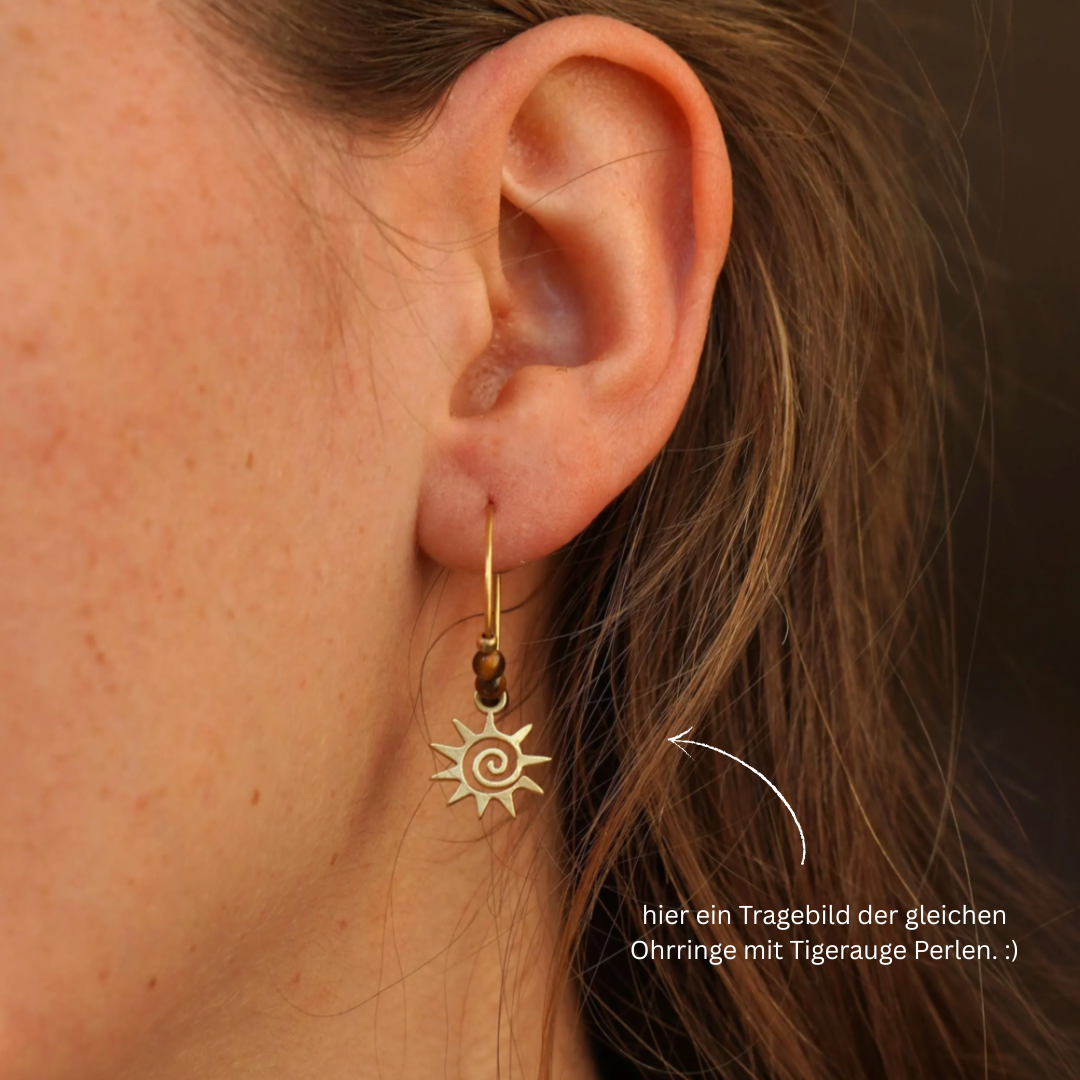 Ohrringe "Manua" Aventurin Sonne Spirale