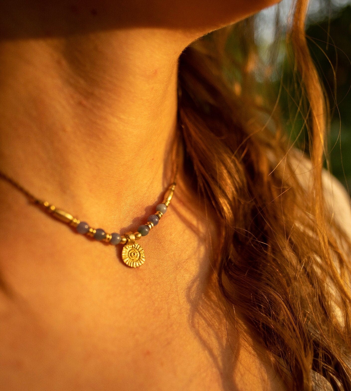Kette "Alaska" mit Aventurin und Sonne