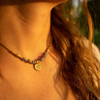 Kette "Alaska" mit Aventurin und Sonne