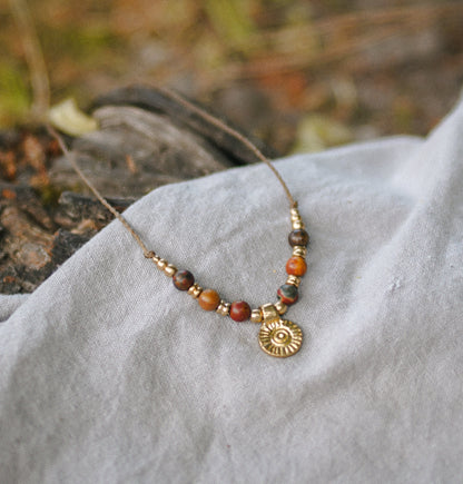 Kette "Suriname" mit Jaspis und Sonne