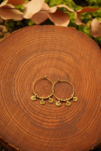 Ohrringe "Sambia" Kreolen mit Anhängern