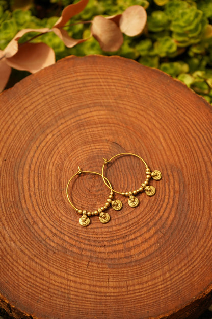 Ohrringe "Sambia" Kreolen mit Anhängern