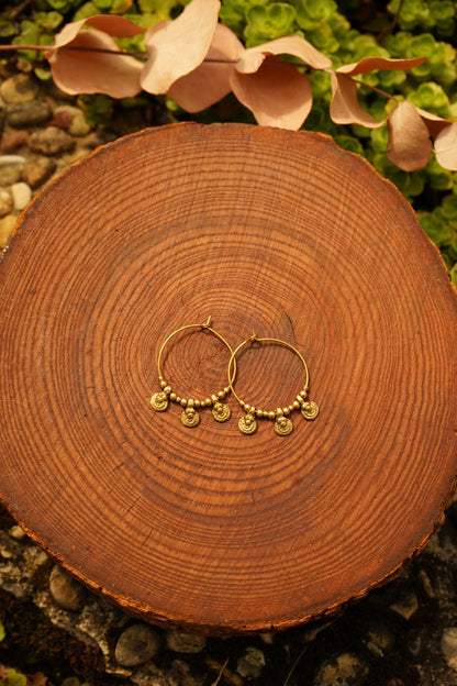 Ohrringe "Sambia" Kreolen mit Anhängern