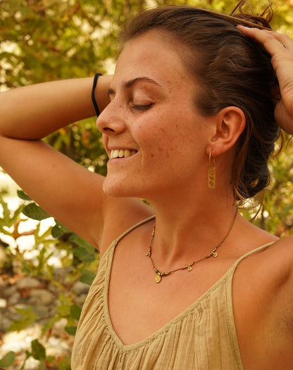 Kette "Mania" mit grüner Jade und Sonne