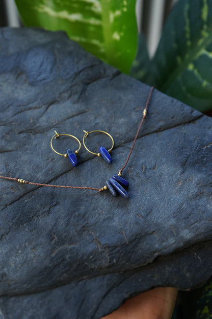 Set Lapis Lazuli Kette + Ohrringe