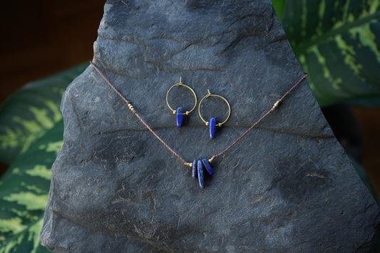 Set Lapis Lazuli Kette + Ohrringe