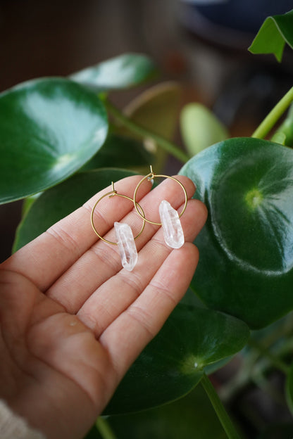 Schmuck Set Bergkristall Kette + Ohrringe