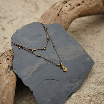 "Marya" necklace with brass pendant