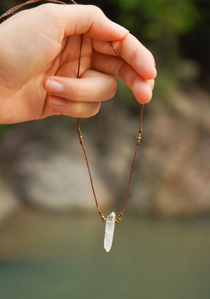 Schmuck Set Bergkristall Kette + Ohrringe