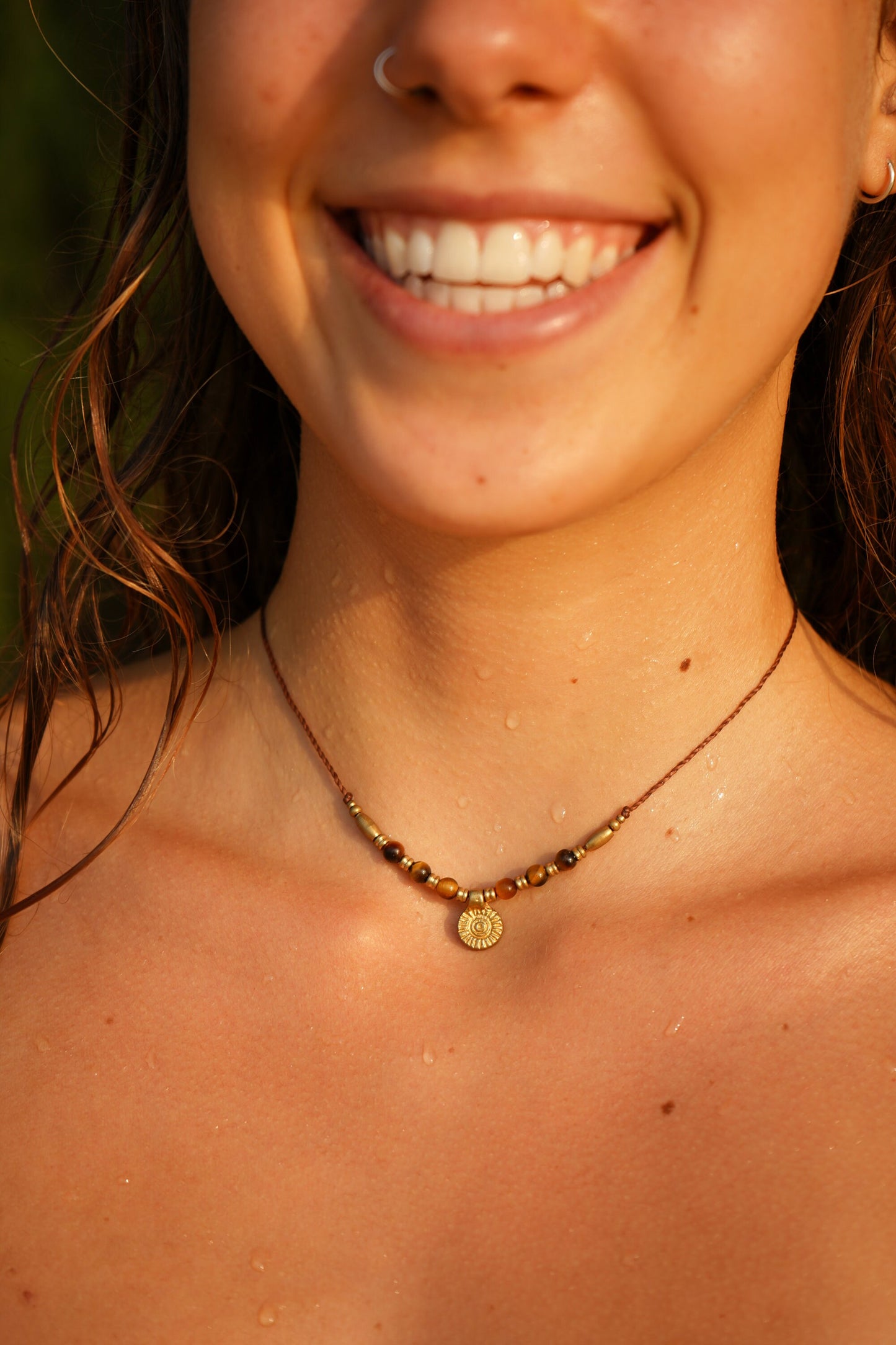 Kette "Tigua" mit Tigerauge und Sonne