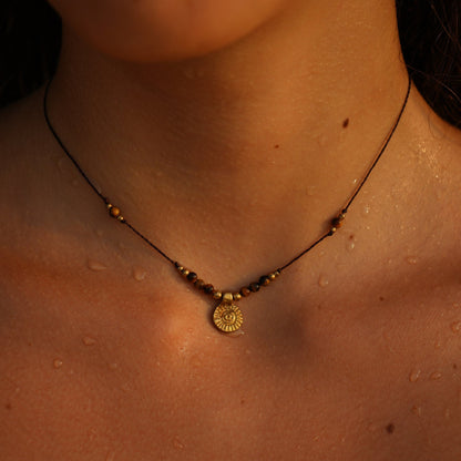 Kette "Semaya" mit Tigerauge und Sonne