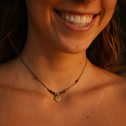Kette "Semaya" mit Tigerauge und Sonne