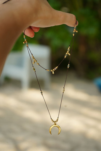 Kette "Lamira" mit indischem Achat und Mond (Layer)