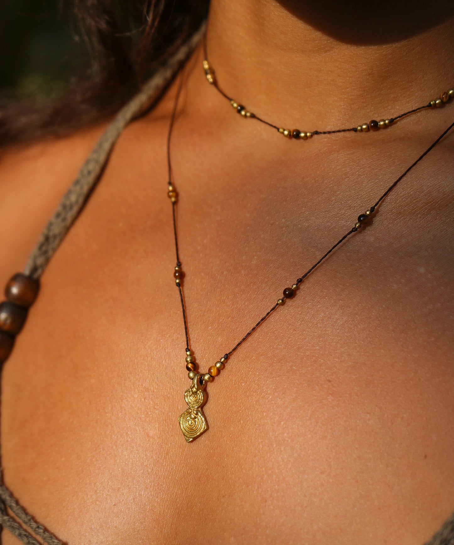 Kette "Trïnea" mit Tigerauge (Layer)