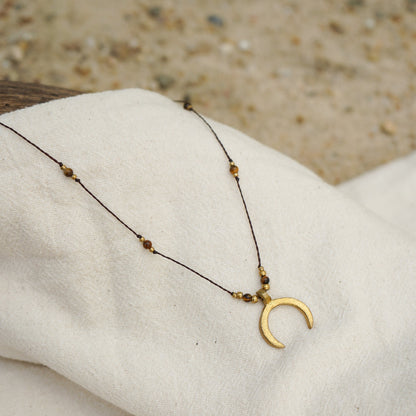 Kette "Lunera" mit Tigerauge und Mond (Layer)