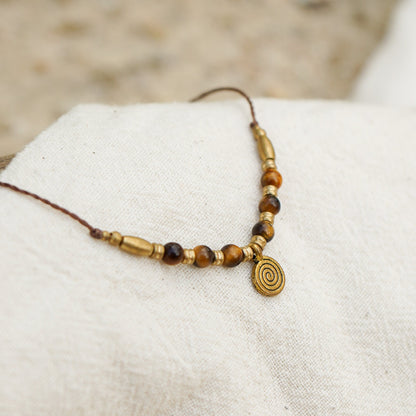 Kette "Linda" mit Tigerauge und Spirale