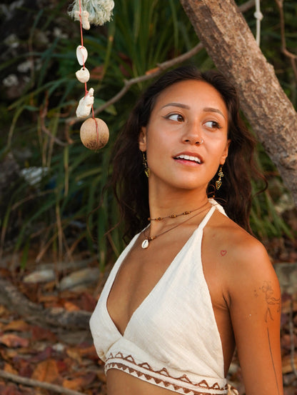 Kette "Vera" mit Holz und Muschel