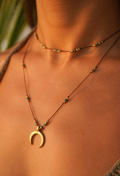 Kette "Lamira" mit indischem Achat und Mond (Layer)