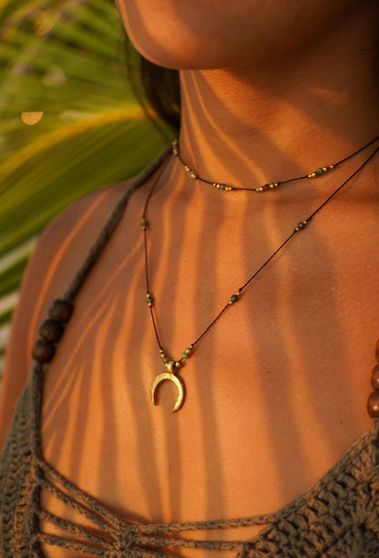 Kette "Lamira" mit indischem Achat und Mond (Layer)