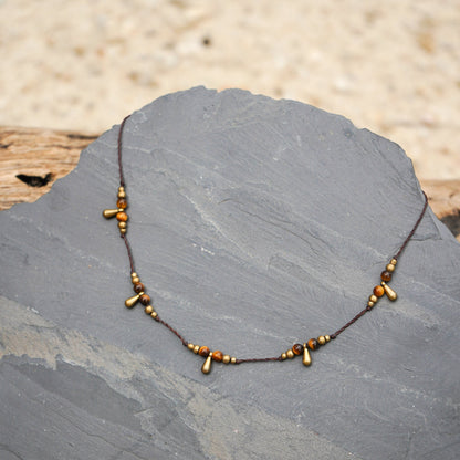 Kette "Lunera" mit Tigerauge und Mond (Layer)