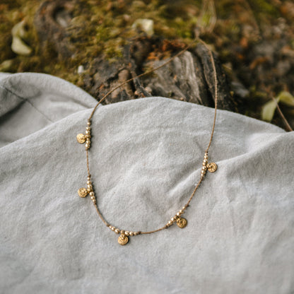 "Marya" necklace with brass pendant