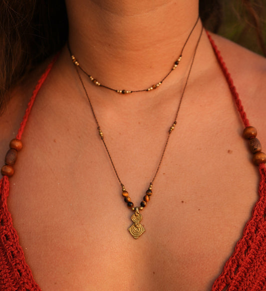 Kette "Talimea" mit Tigerauge (Layer)