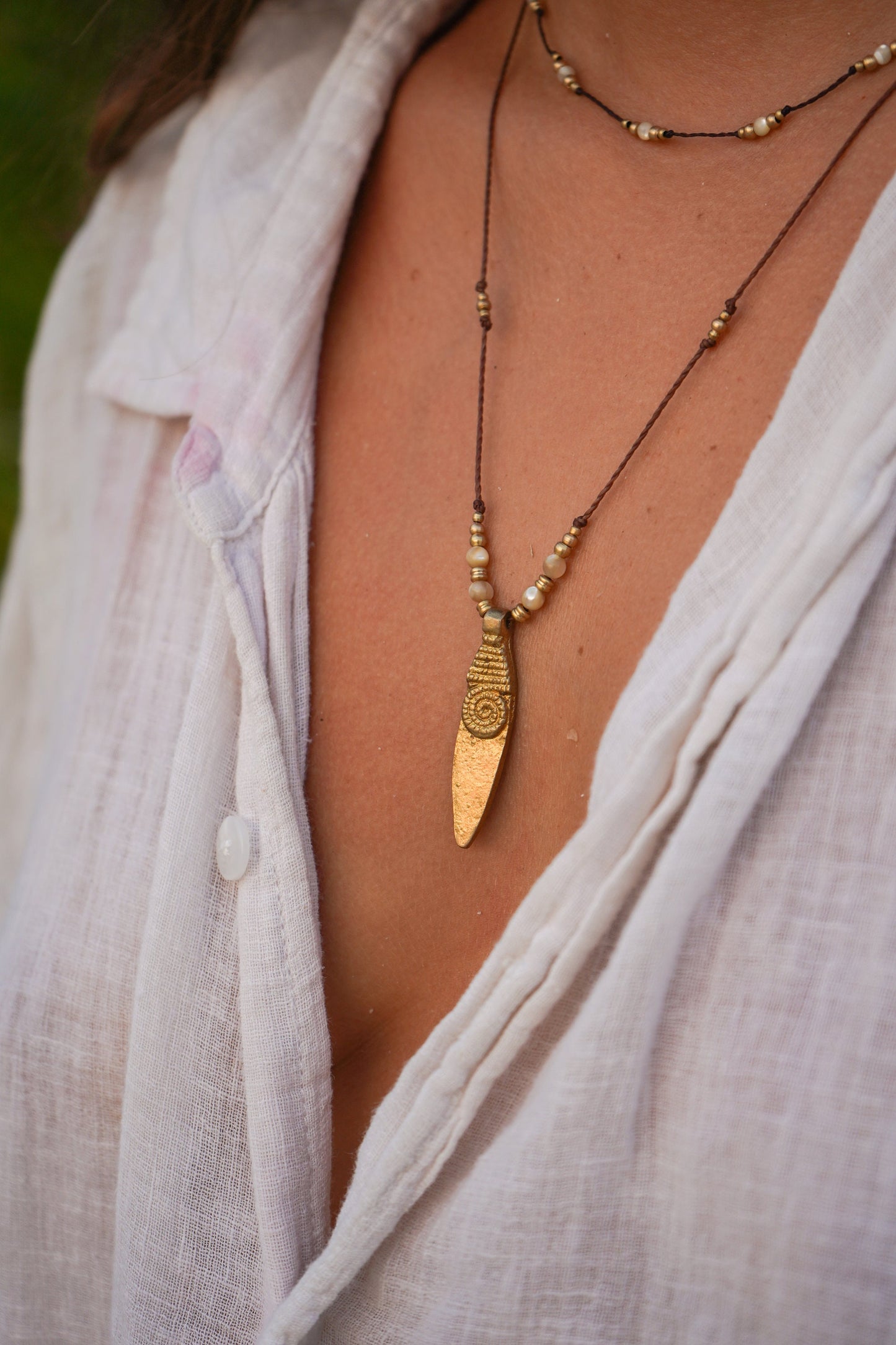 Kette "Liana" mit Perlmutt und Mond