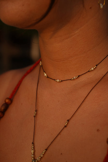 Kette "Liana" mit Perlmutt und Mond