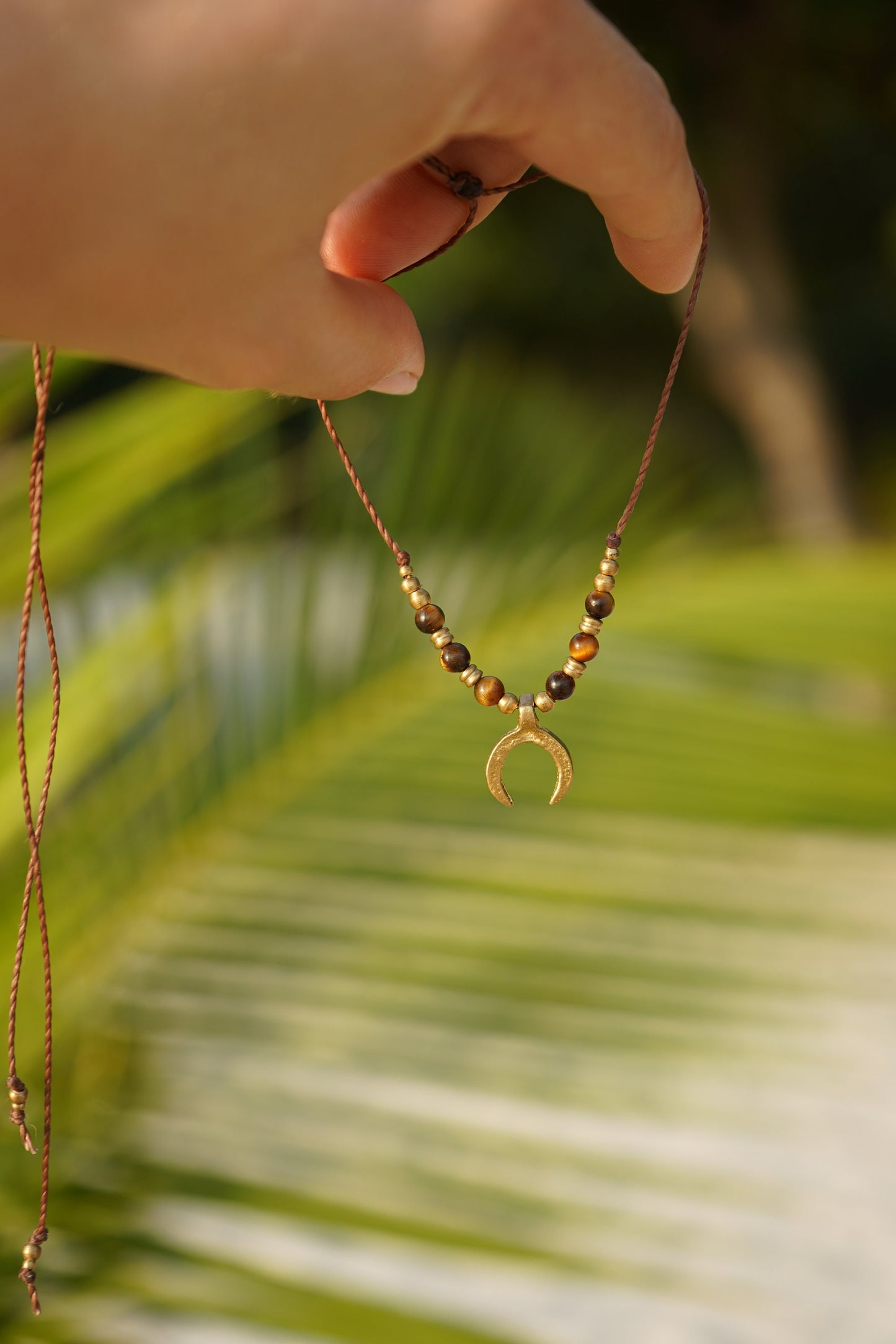 Kette "Linea" mit Tigerauge und Mond