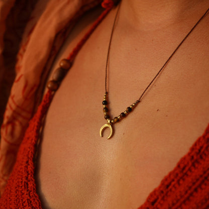 Kette "Linea" mit Tigerauge und Mond