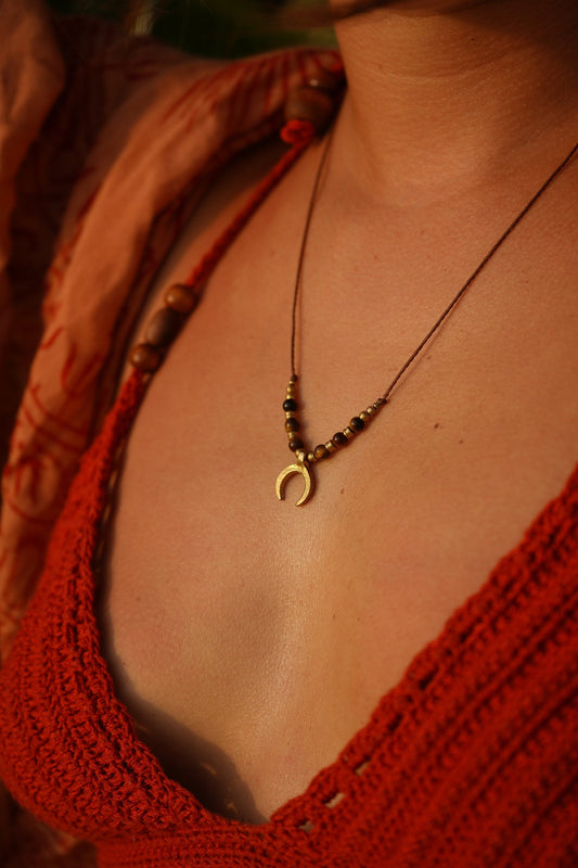 Kette "Linea" mit Tigerauge und Mond