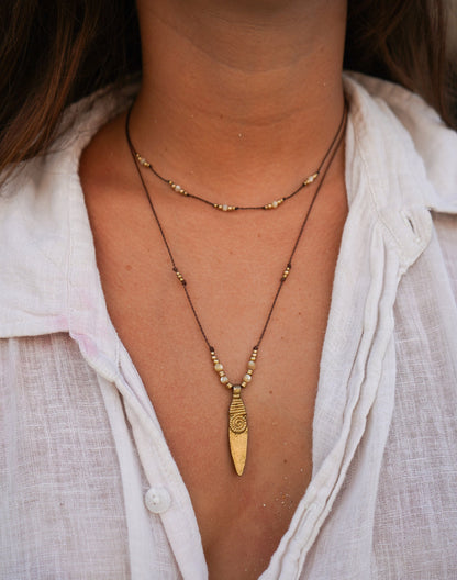 Kette "Liana" mit Perlmutt und Mond