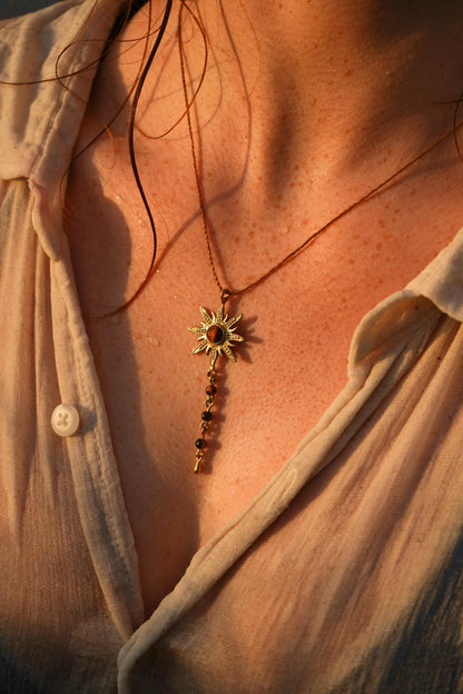 Kette "Tiraya" mit Tigerauge und Sonne (limited)