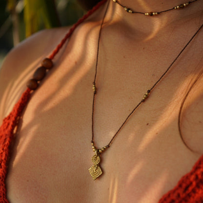 "Marya" necklace with brass pendant