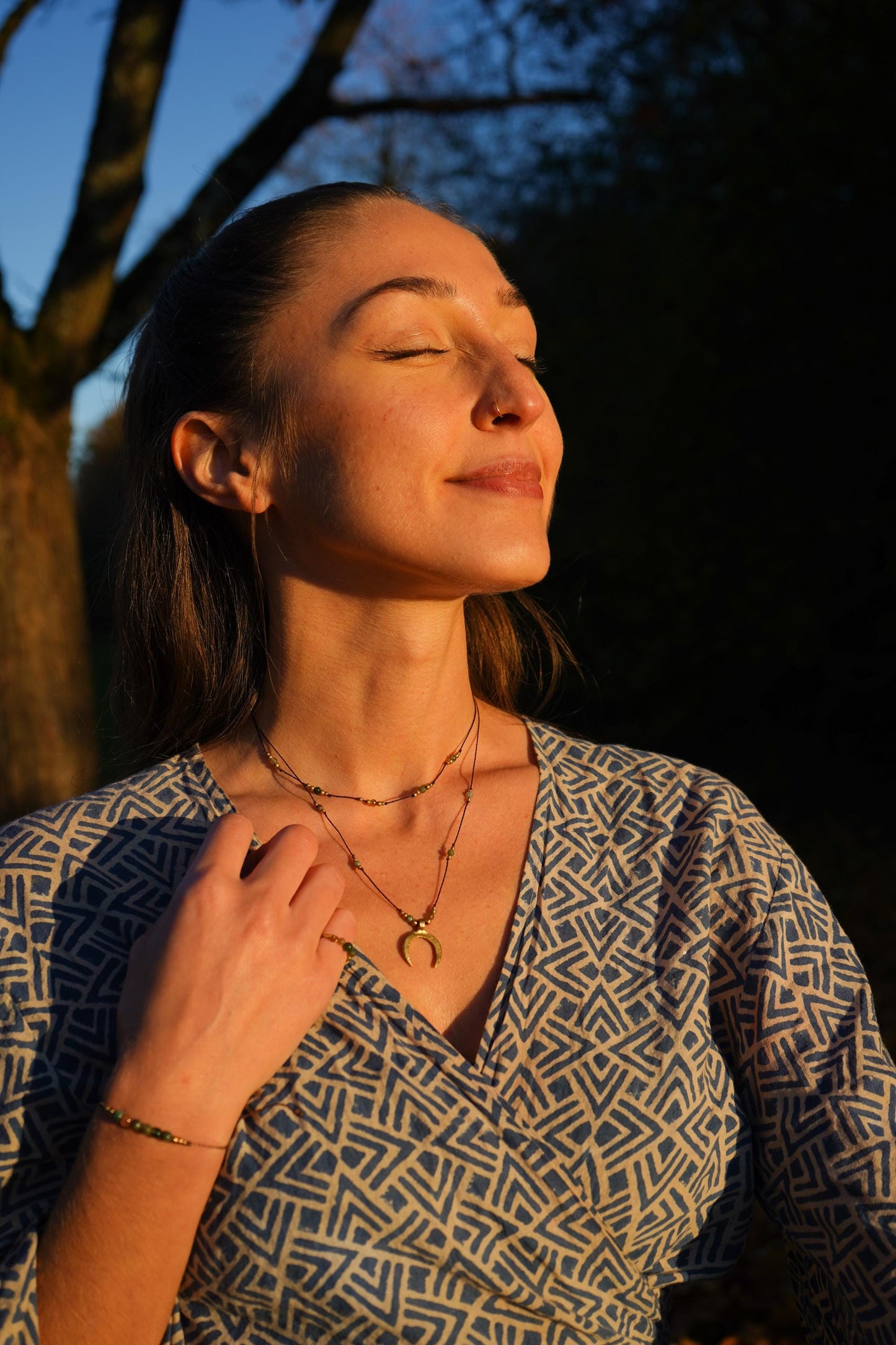 Schmuck Set "Athene" indischer Achat Kette + Ring + Armband
