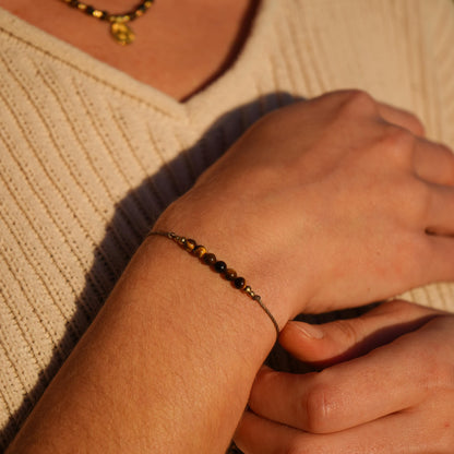 Schmuck Set "Sol" Tigerauge Kette + Ohrringe + Armband