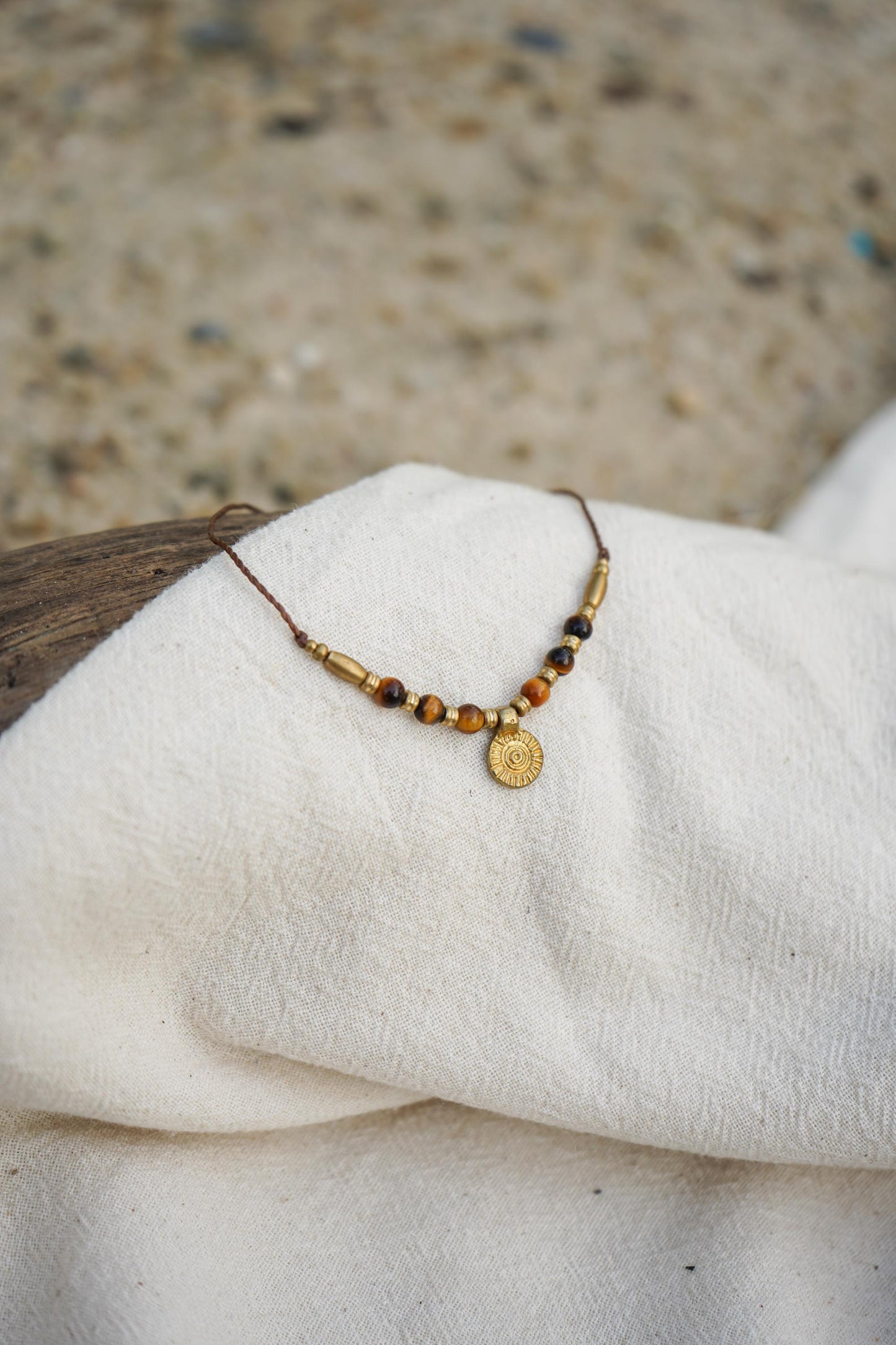 Schmuck Set "Sol" Tigerauge Kette + Ohrringe + Armband