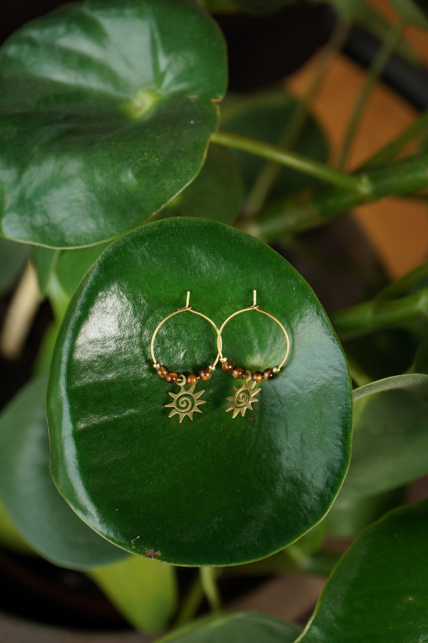Schmuck Set "Sol" Tigerauge Kette + Ohrringe + Armband