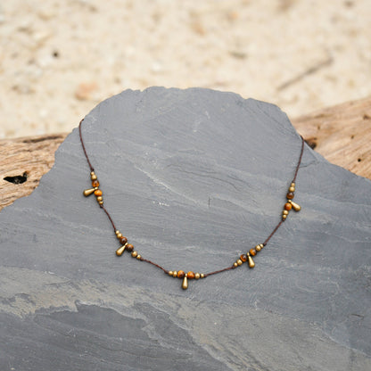 Kette "Lugana" mit Tigerauge und Strahlen