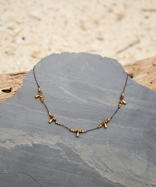 Kette "Lugana" mit Tigerauge und Strahlen