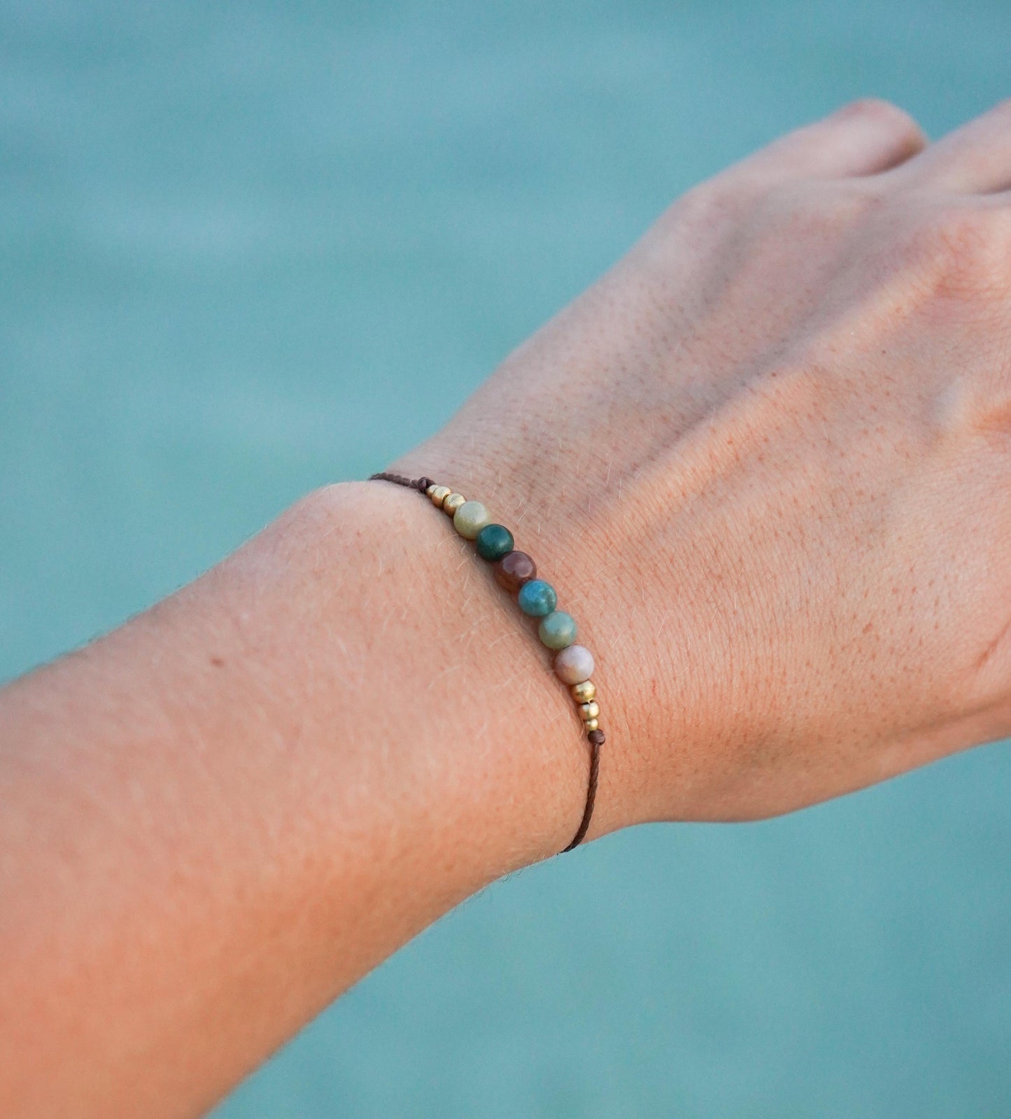 Schmuck Set "Mila" indischer Achat Kette + Ring + Armband
