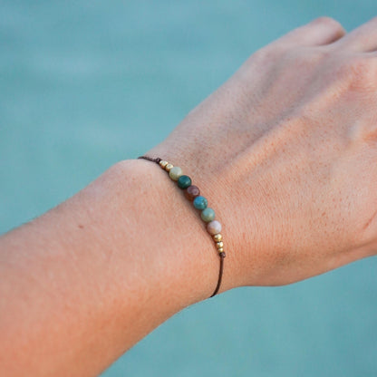 Schmuck Set "Mila" indischer Achat Kette + Ring + Armband