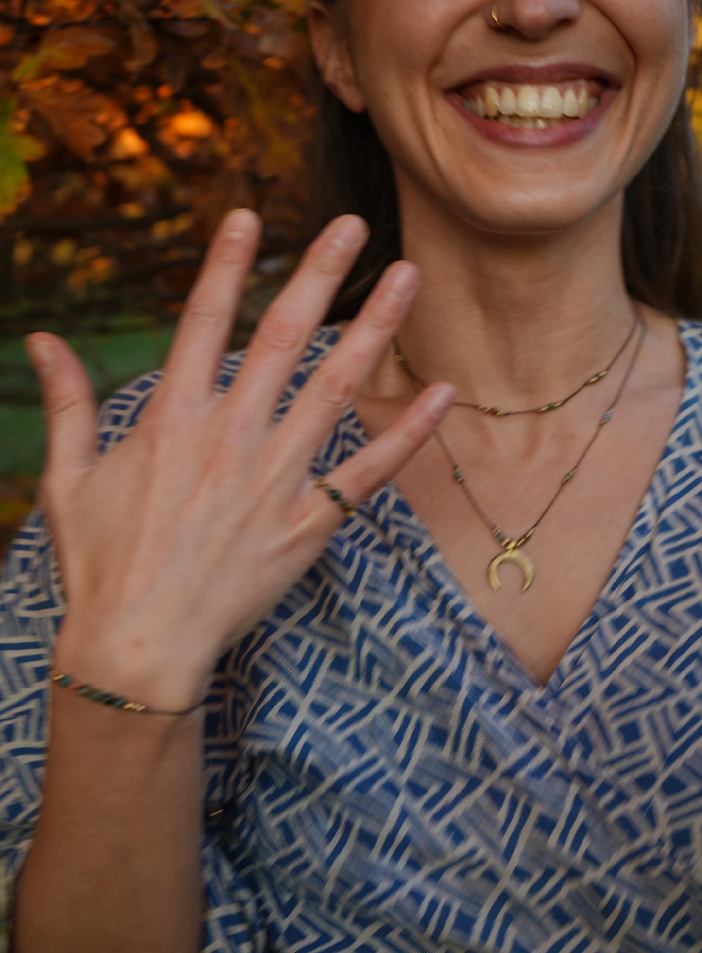 Schmuck Set "Athene" indischer Achat Kette + Ring + Armband