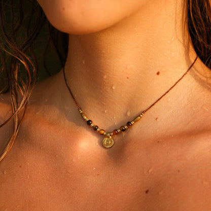 Schmuck Set "Sol" Tigerauge Kette + Ohrringe + Armband